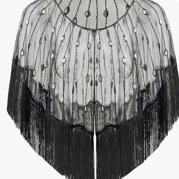 Sequin Beaded Shawl Wrap - Picture 2 of 6